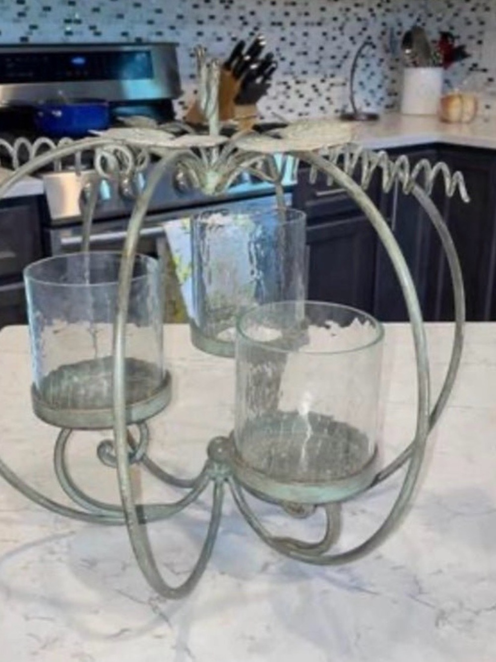 Metal pumpkin holder. 
Great for the Fall Season
Used one year for Halloween for